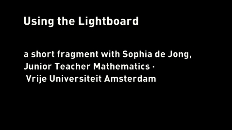 Thumbnail for entry Short demonstration and overview of the LightBoard