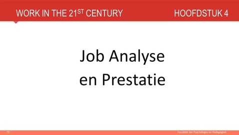 Thumbnail for entry Hoofdstuk 4: Job analysis en prestatie