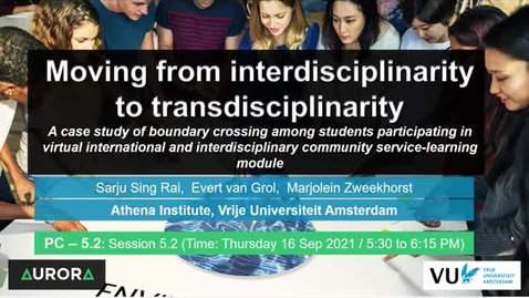 Thumbnail for entry Moving from Interdisciplinarity to Transdisciplinarity - ITD2021 Presentation