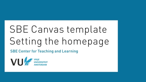 Thumbnail for entry SBE Canvas template - Setting the homepage