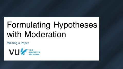 Thumbnail for entry Formulating Hypotheses with Moderation