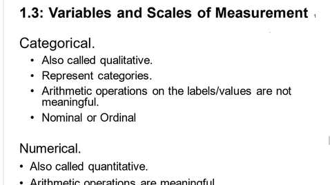 Thumbnail for Module 1-5:  Variables and Scales of Measurement