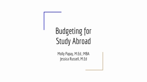 Thumbnail for entry Budgeting for Study Abroad