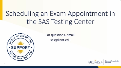 Thumbnail for Scheduling an Exam Appointment in the SAS Testing Center 
