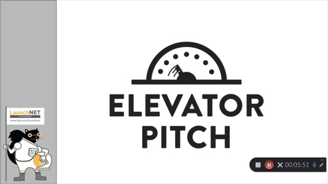 Thumbnail for entry Entrepreneurial Thinking and Elevator Pitch Pt. 1