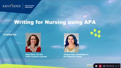 Thumbnail for entry Writing for Nursing using APA