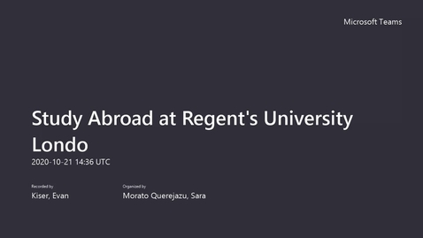 Thumbnail for entry Study Abroad at Regent's University London