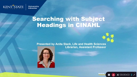 Thumbnail for Searching with Subject Headings in CINAHL