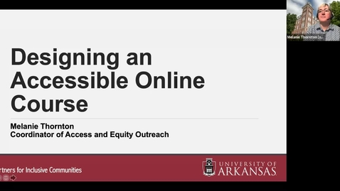 Thumbnail for Designing an Accessible Online Course - Captions will be edited soon