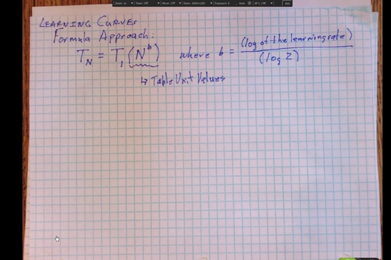 Learning Curve Example--Chapter 5 Example