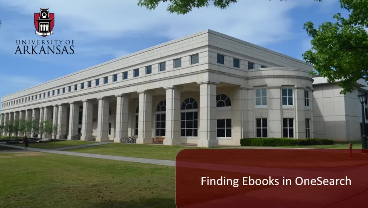 Finding Ebooks in OneSearch