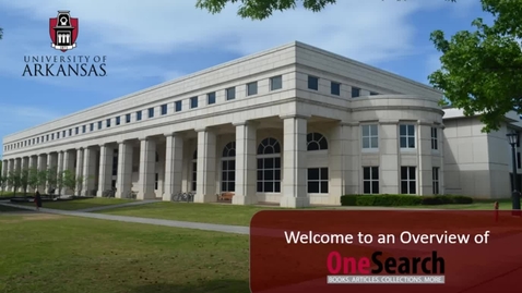 Thumbnail for Welcome to an Overview of OneSearch