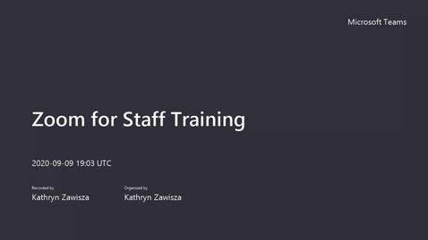 Thumbnail for entry Zoom for Staff Training