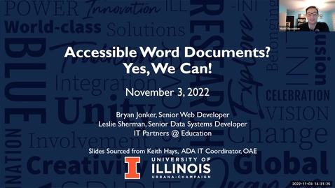 Thumbnail for entry Accessible Word Document? Yes, We Can!