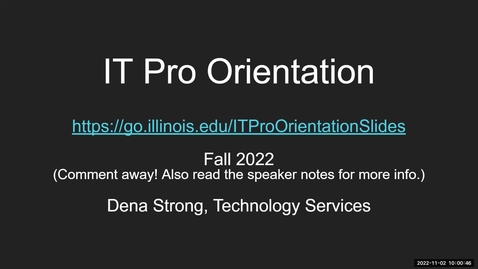 Thumbnail for entry IT Pro Orientation