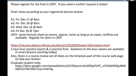 Physics 212 Fall 2020 Illinois Media Space