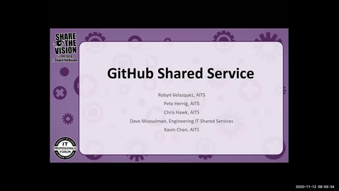 Thumbnail for entry University of Illinois System Shared GitHub Service - Fall 2020 IT Pro Forum