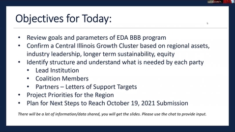 Thumbnail for entry EDA BBB Central IL Regional Proposal Organizational Call