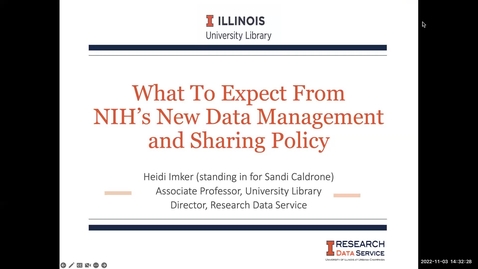 Thumbnail for entry What To Expect From NIH's New Data Management and Sharing Policy