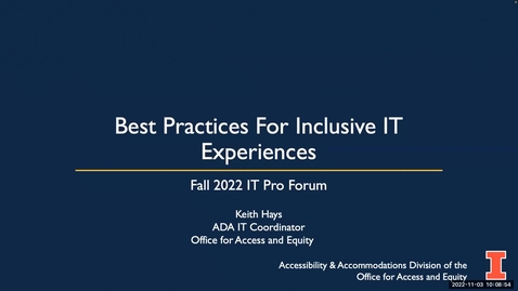 Thumbnail for entry Best Practices for Inclusive IT Experiences