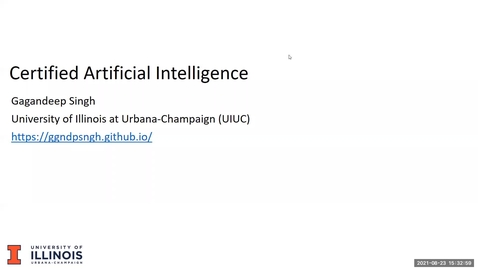 Thumbnail for entry COLLOQUIUM: Gagandeep Singh: &quot;Certified Artificial Intelligence&quot;