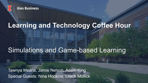 Thumbnail for entry Gies Learning and Technology Coffee Hour - March 2022