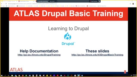 Thumbnail for entry ATLAS Drupal Basic Training - January 22nd 2020