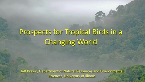 Thumbnail for entry NRES 500 Fall 2018 - Jeffrey Brawn - Prospects for Tropical Birds in a Changing World