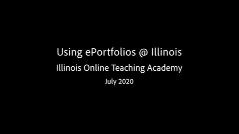 Thumbnail for entry ePortfolio at the University of Illinois