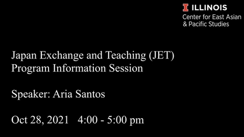 Thumbnail for entry Japan Exchange and Teaching (JET) Program Information Session