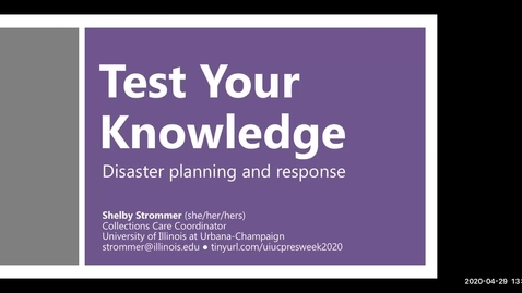 Thumbnail for entry Test your knowledge: Disaster Planning and Response