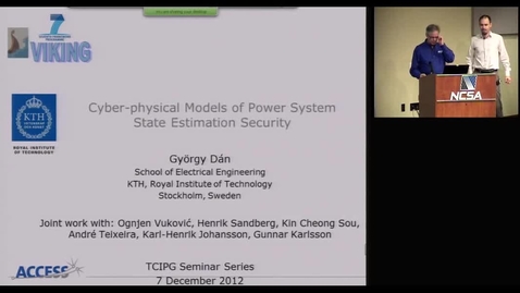Thumbnail for entry Cyber-Physical Models of Power System State Estimation Security