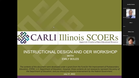 Thumbnail for entry IL SCOERs:  Instructional Design and OER 7_27_22