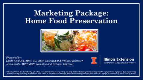 Thumbnail for entry 2021 Marketing Package: Home Food Preservation 
