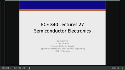 Thumbnail for entry ECE 340 A Spring 2022 Lecture 27