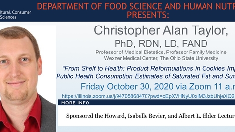 Thumbnail for entry FSHN 597 Fall 2020 Graduate Seminar- Dr. Christopher Taylor- Oct. 30, 2020