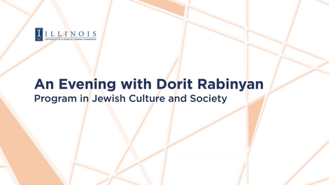 Thumbnail for entry 2017-10-16 - An Evening with Dorit Rabinyan