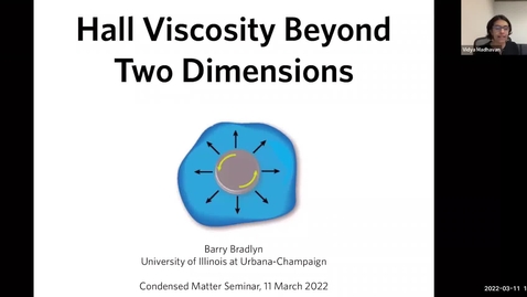 Thumbnail for entry Condensed Matter Seminar - Barry Bradlyn, University of Illinois at Urbana-Champaign
