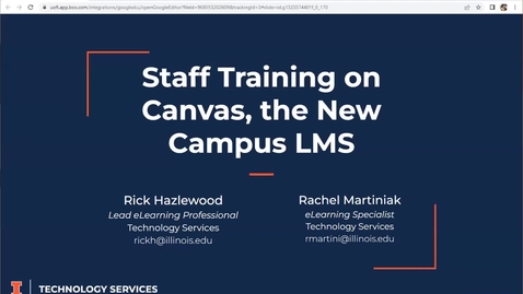 Thumbnail for entry Staff Training on Canvas, the New Campus LMS