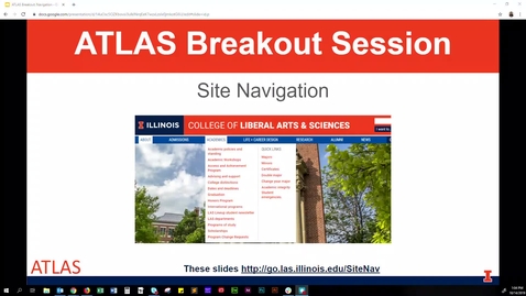 Thumbnail for entry ATLAS Breakout Session: Site Navigation - October 14th 2019, 1:00 pm