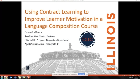 Thumbnail for entry CLIC Webinar: &quot;Using Contract Learning to Improve Learner Motivation in a Language Composition Course&quot;