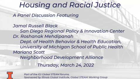 Thumbnail for entry IGI Global STEAM Forum: Infrastructure in Health and Environmental Inequalities series: Housing And Racial Justice