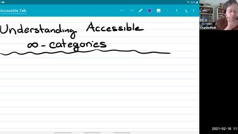 Thumbnail for entry Seminar talk: Understanding accessible infinity categories