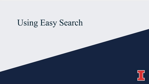Thumbnail for entry How to Use Easy Search