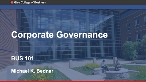 Thumbnail for entry Intro to Corporate Governance
