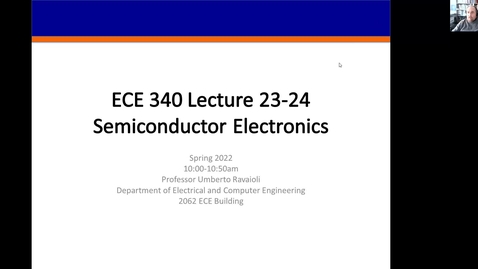 Thumbnail for entry ECE 340 A Spring 2022 Lecture 23