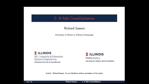 Thumbnail for entry Training Validation and Testing 2: K-fold CrossValidation