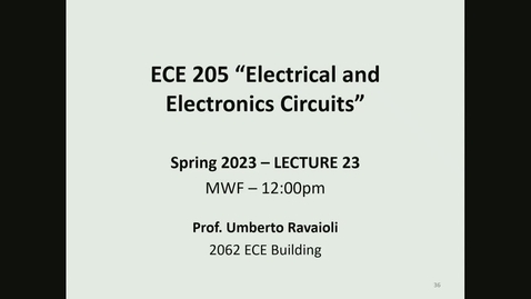 Thumbnail for entry ECE 205 Lecture 23 - Spring 2023