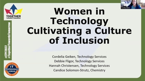 Thumbnail for entry Women in Technology Cultivating a Culture of Inclusion