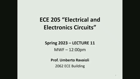 Thumbnail for entry ECE 205 Lecture 11 - Spring 2023